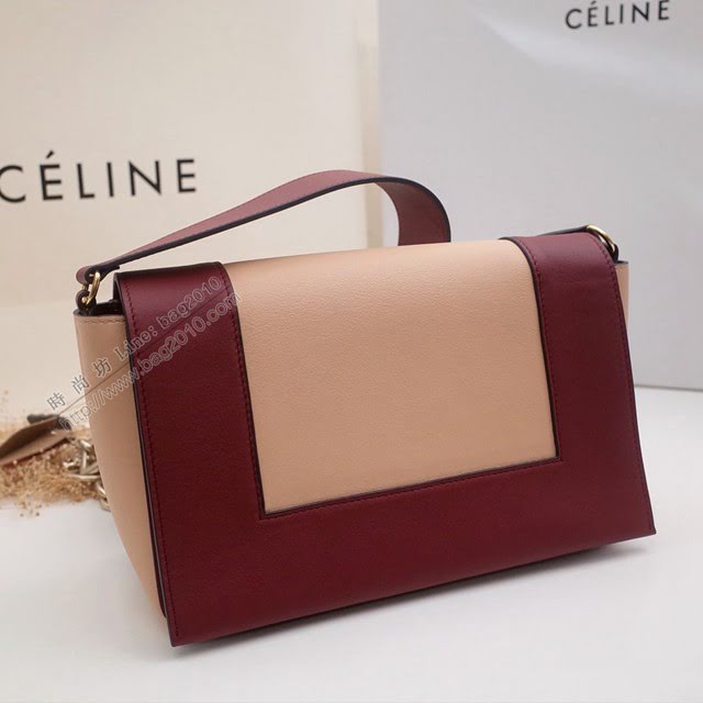 Celine女包 賽琳爆款 香味帶紋路進口小牛皮 CELINE FRAME BAG 可單肩可斜挎 25914  slyd2072